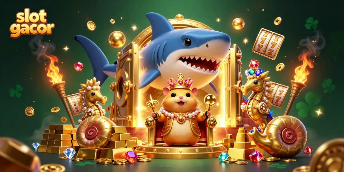 Mainkan slot gacor dengan jackpot menggiurkan dikelilingi elemen permainan kasino yang megah.