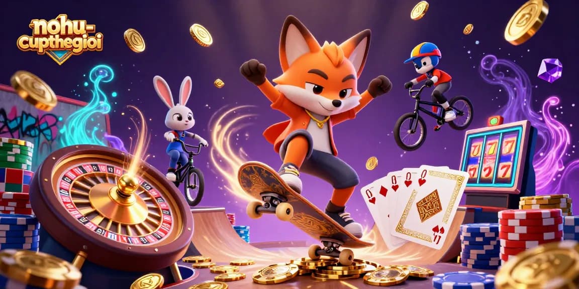 Experience thrilling gameplay in nohu-cupthegioi with vibrant 3D illustrations capturing the essence of casino action.