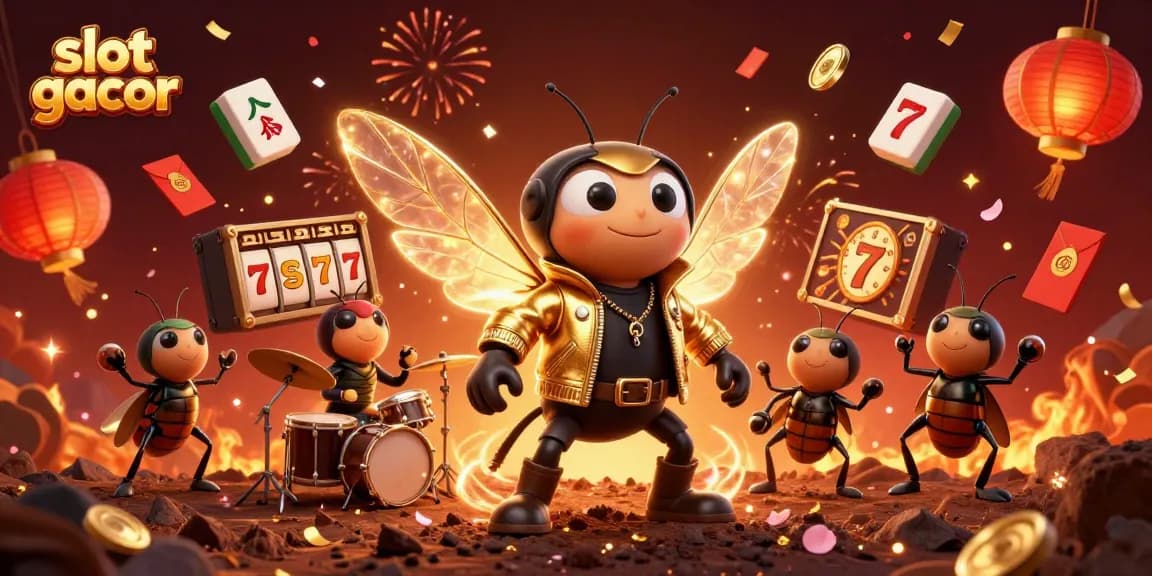Experience winning moments in slot gacor, featuring vibrant characters and casino symbols.