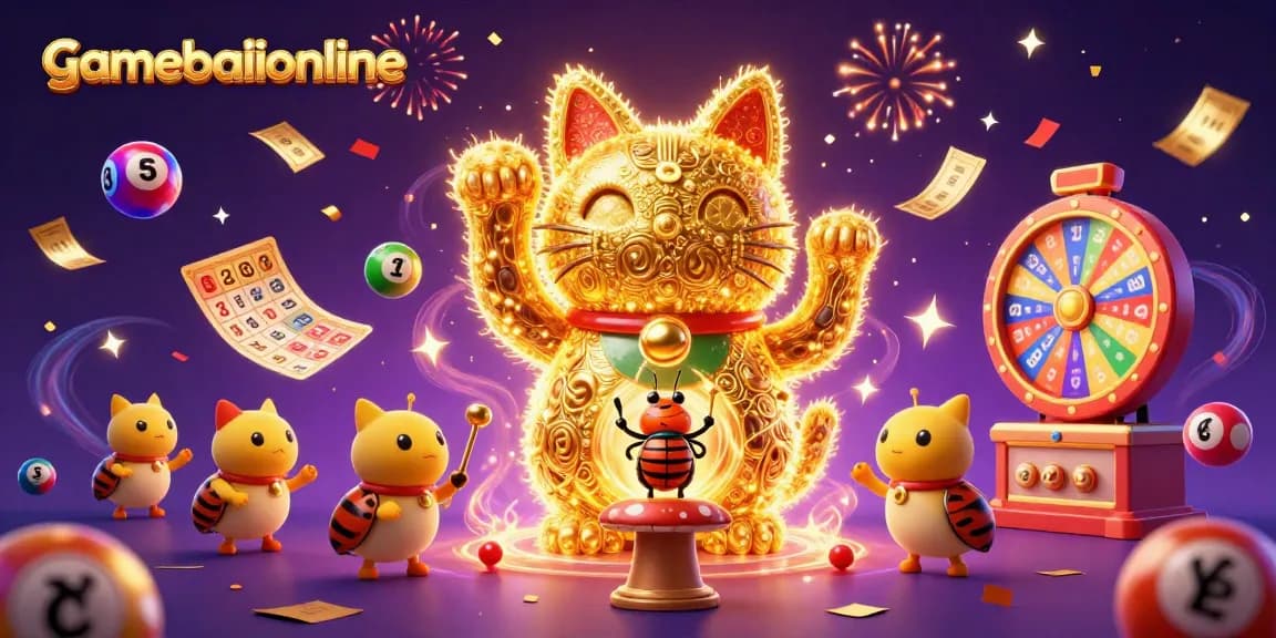 Experience exhilarating gaming with gamebaiionline's lucky cat and dynamic casino symbols in action