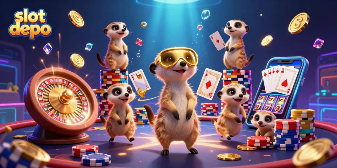 Permainan slot depo dengan karakter meerkat yang mengoperasikan kasino yang penuh animasi