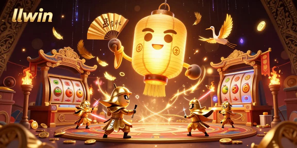 Experience the thrill of gaming at llwin with a dynamic casino scene featuring vibrant symbols and characters.