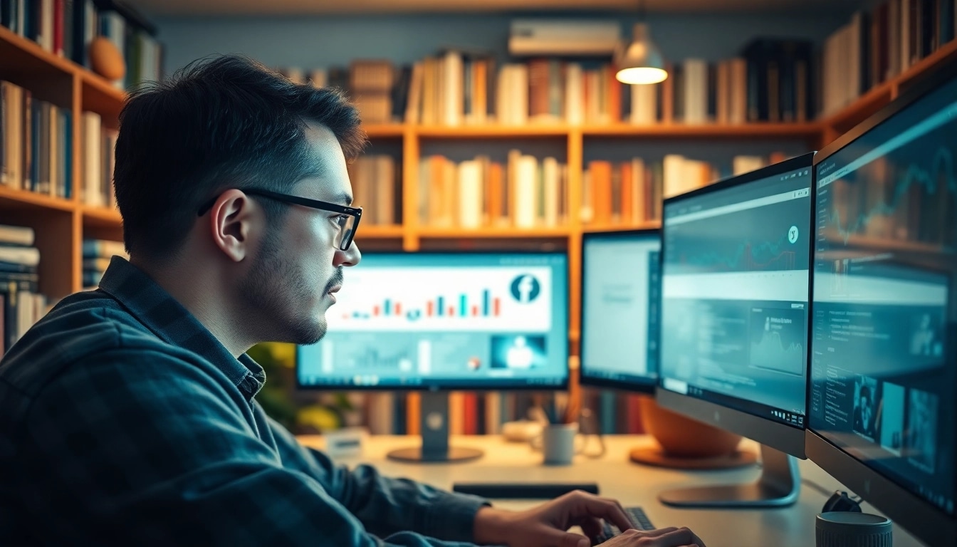 Uncovering internet history through analysis in a modern workspace with screens.
