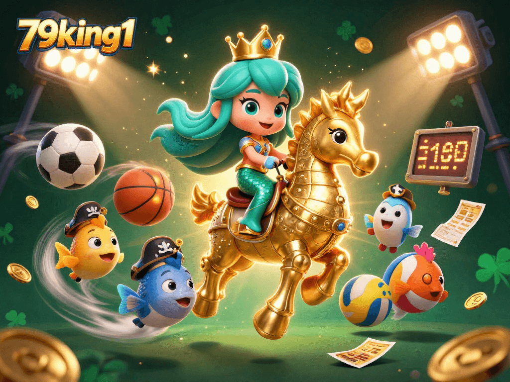 Experience thrilling action with 79king1 as underwater characters join in vibrant sports-themed excitement.