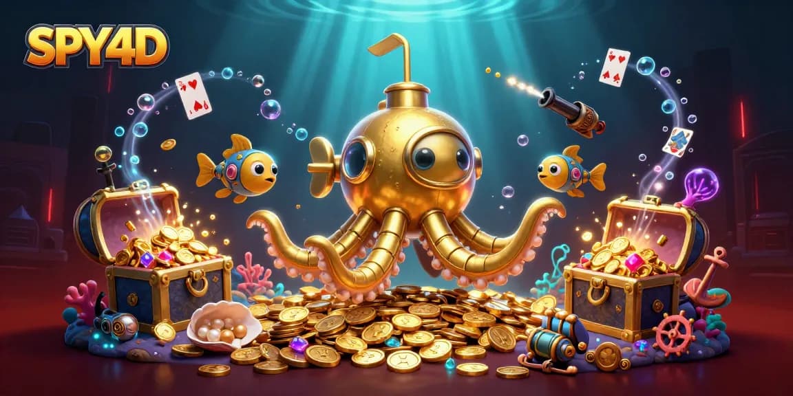 SPY4D menghadirkan permainan kasino hebat dengan peti harta karun dan koin emas yang berkilauan.