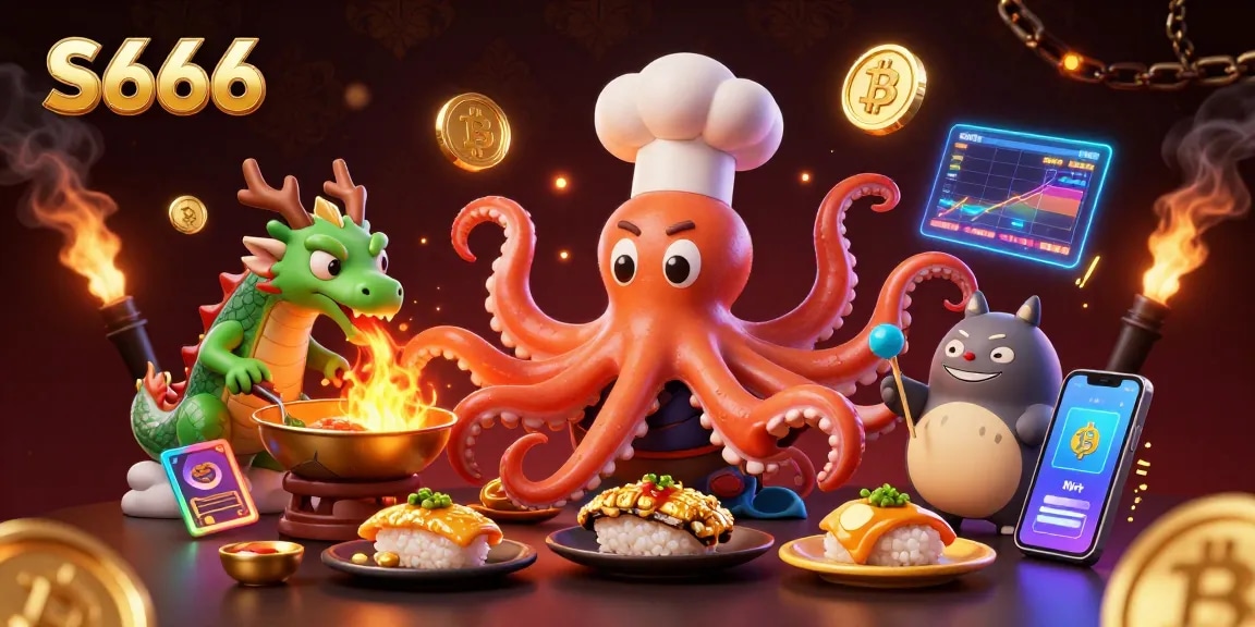 Engage in thrilling gameplay at S666 with colorful characters and vibrant cryptocurrency elements.
