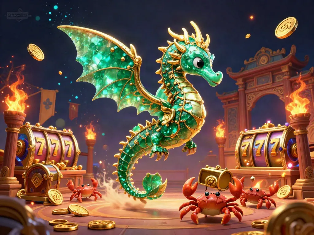 Experience thrilling gameplay with vibrant slot online themes, featuring a majestic dragon and treasure elements.