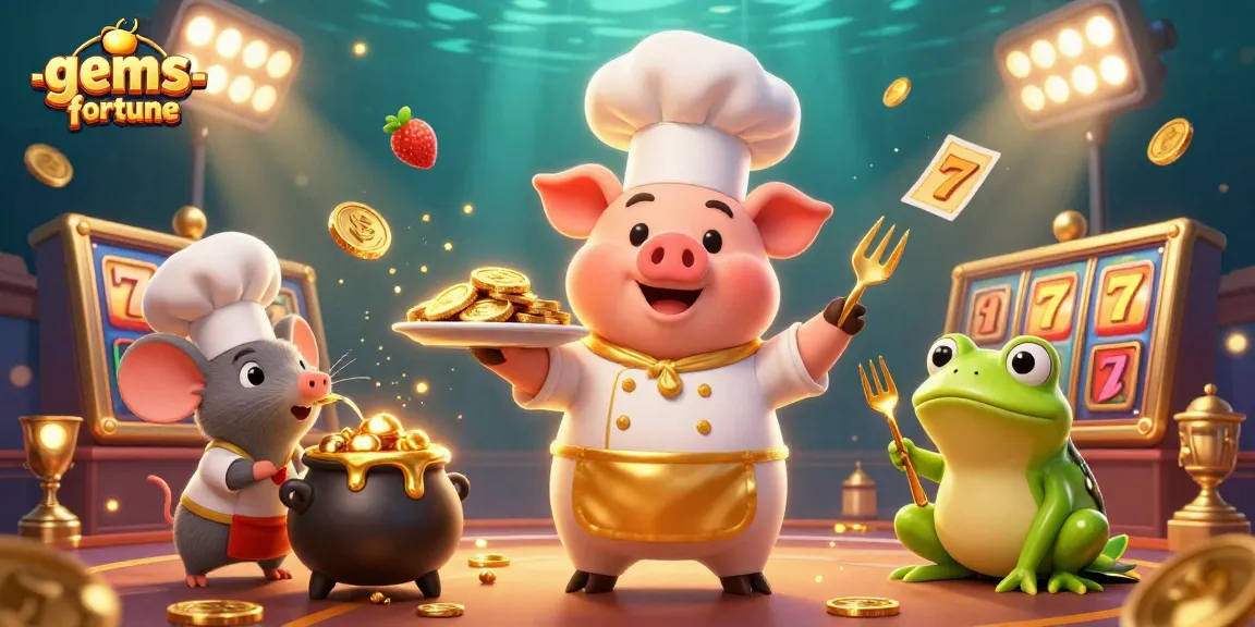 Experience gems-fortune while enjoying dynamic slot machinery with vibrant gold coins and lively characters.