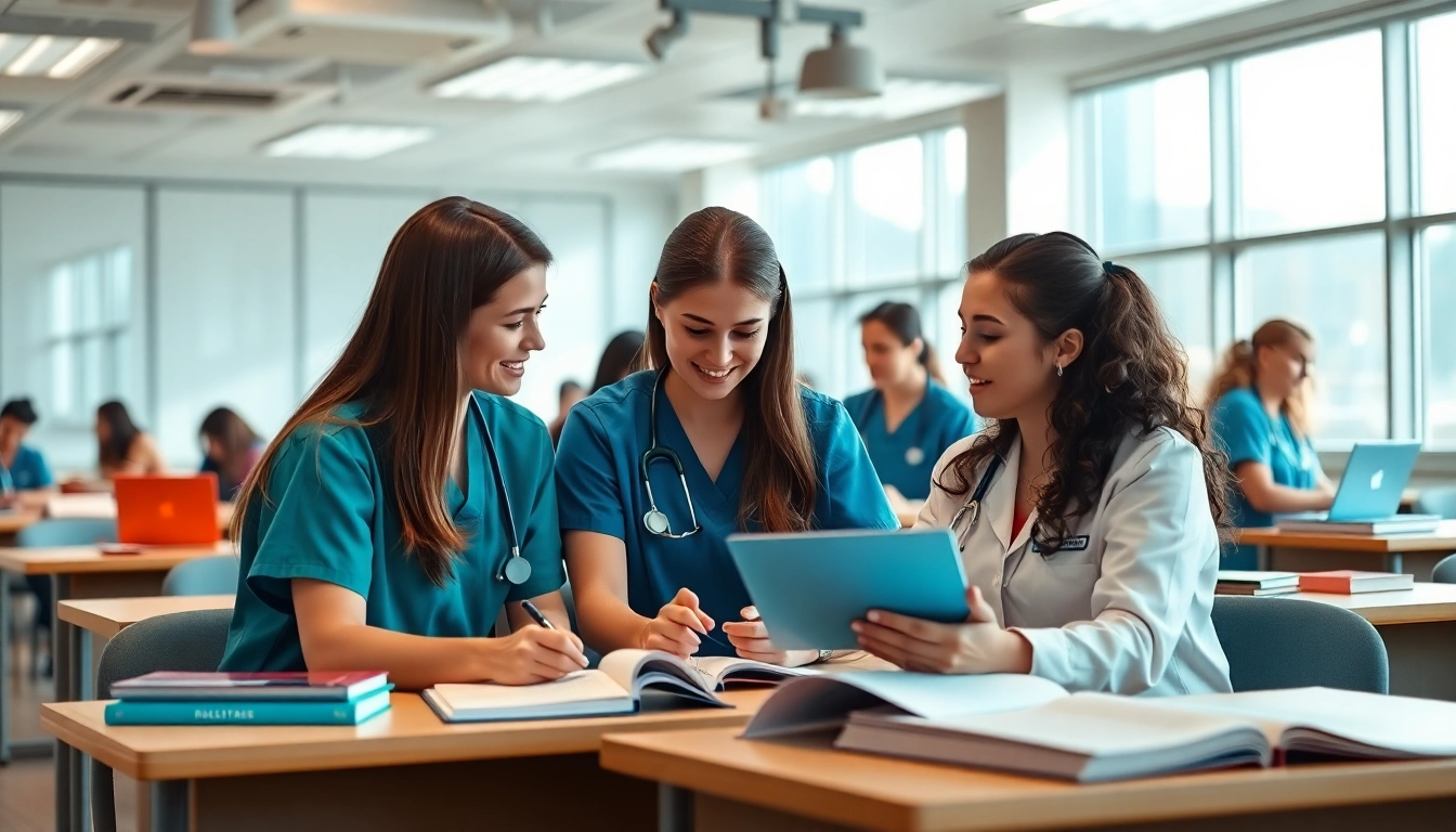 Students studying together at the Houston Trusted Nclex review center with focused energy and modern resources.