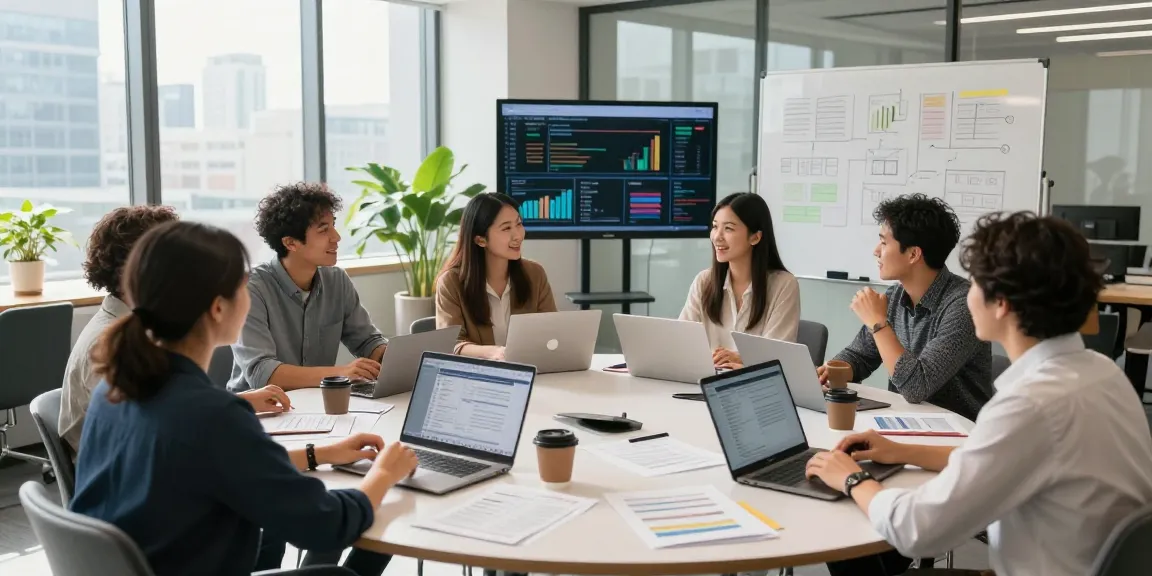 Corporate team collaboration at a vibrant workspace showcasing effective teamwork for https://www.bdtjl.app/.