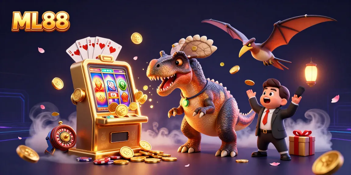 Experience dynamic casino fun with ML88's colorful jackpot scene bursting with coins and excitement.