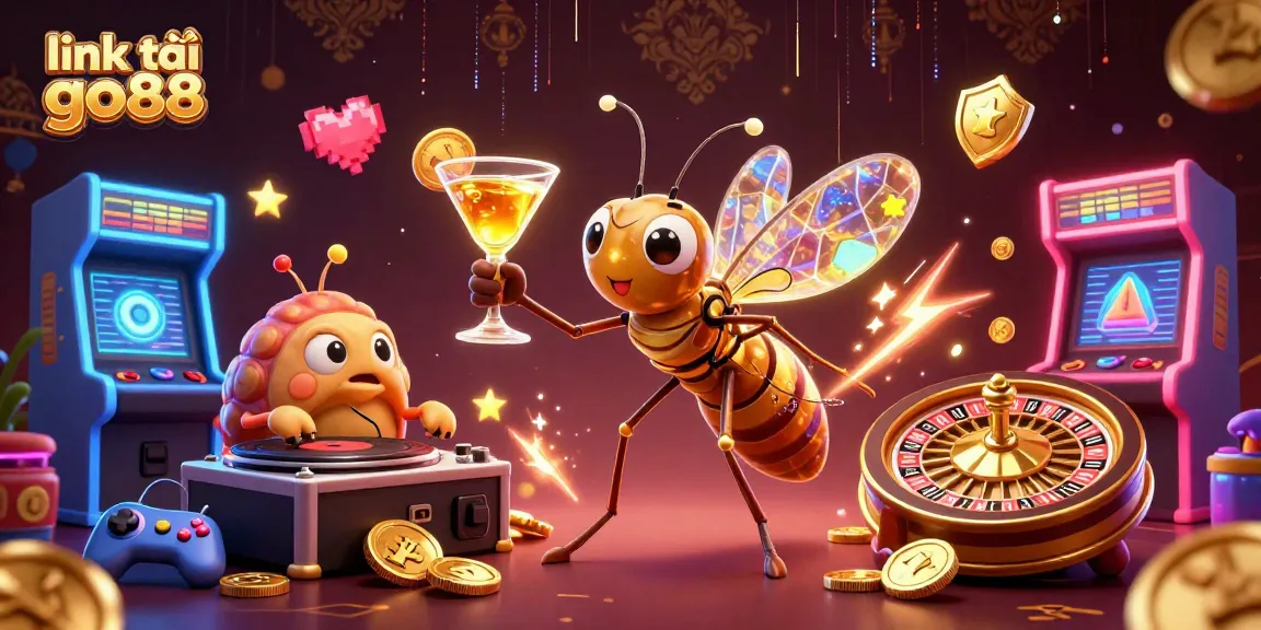 Engage with exhilarating games at link tải go88 - a vibrant casino experience in a dynamic 3D illustration.