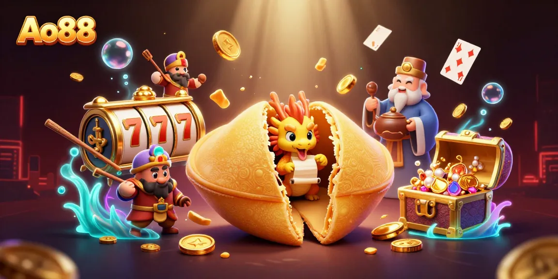 Spin to win with Ao88's vibrant 3D casino scene full of gold treasures and game excitement.