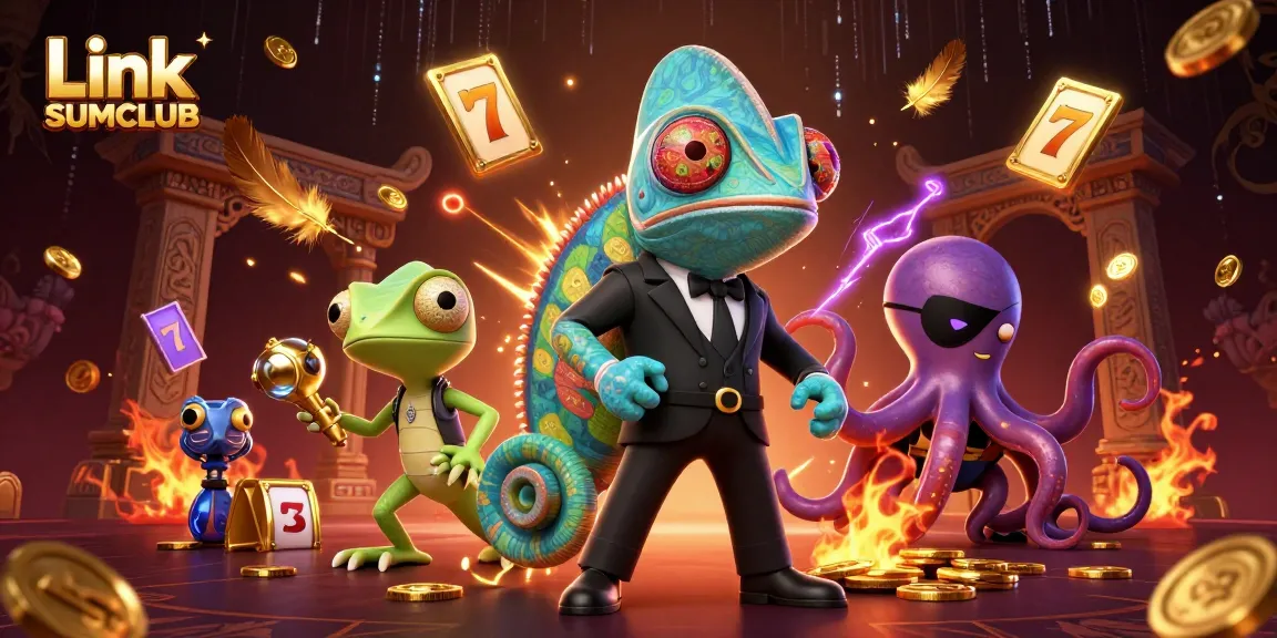 Play thrilling games at Link SUMCLUB, featuring vibrant characters and gambling elements.