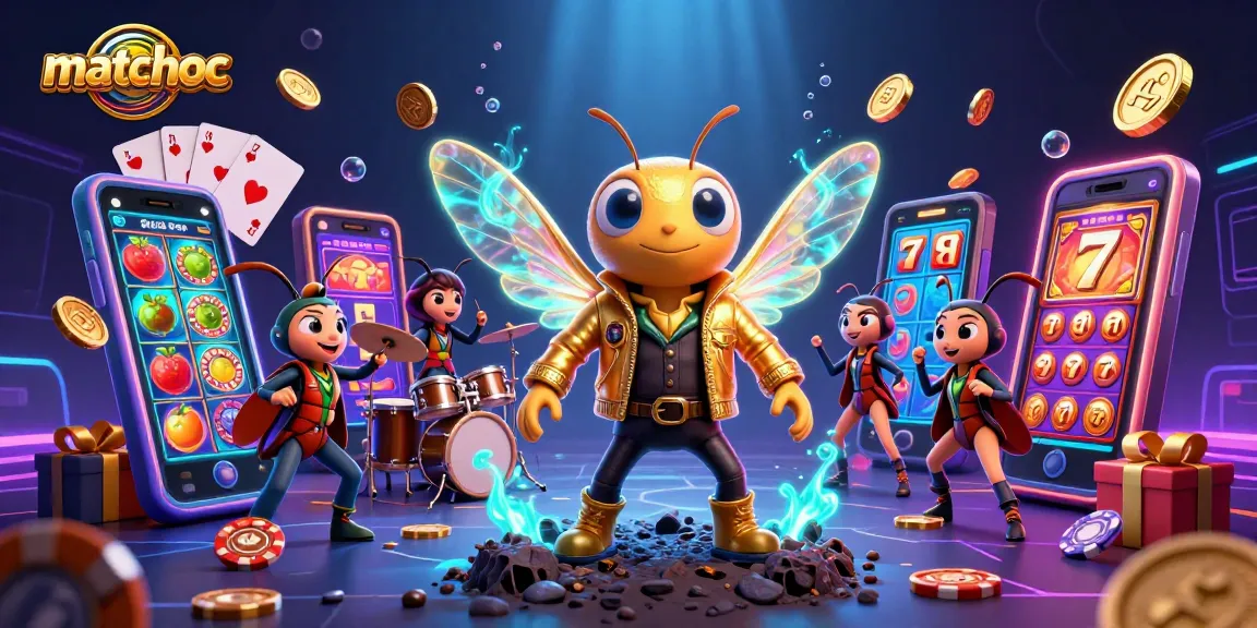 Engage with matchuoc in a vibrant 3D casino scene filled with exciting gaming elements.