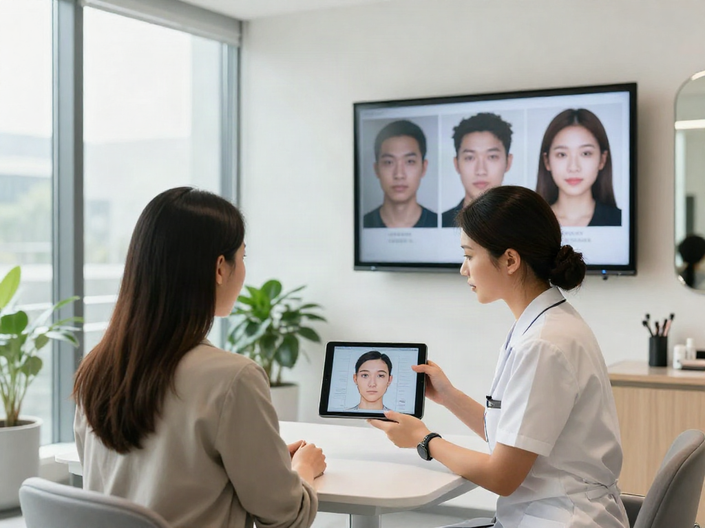 ClinicEvo cheaper than QOVES consultation showcasing facial analysis results.