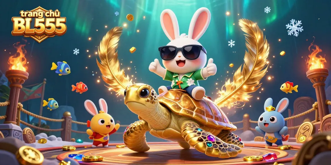 Experience the vibrant world of trang chủ BL555 as a cartoon rabbit enjoys a thrilling underwater adventure.