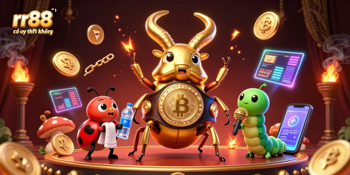 Engage with the thrilling atmosphere of rr88 có uy tín không featuring a golden stag beetle champion in a gambling showdown.