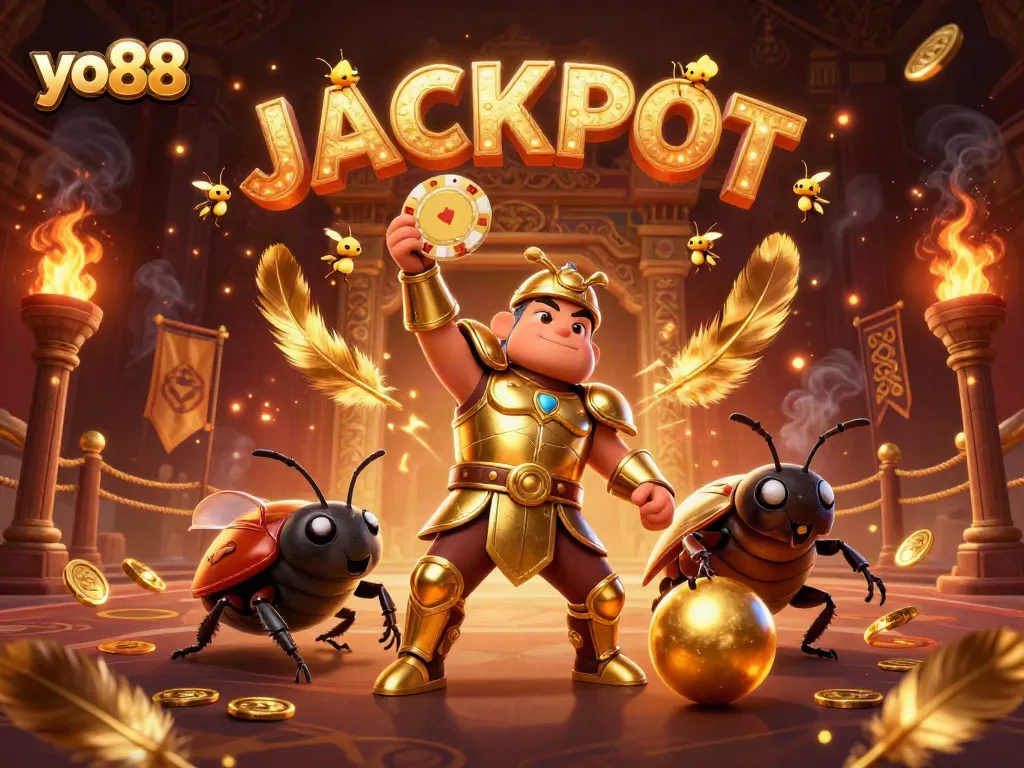 Win big at yo88 with a dynamic 3D casino illustration featuring victory and excitement!