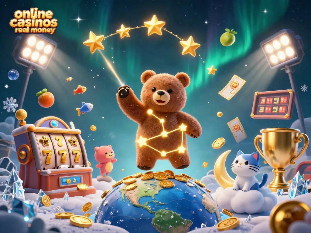 Experience vibrant online casinos real money gaming with engaging 3D illustrated characters and elements.