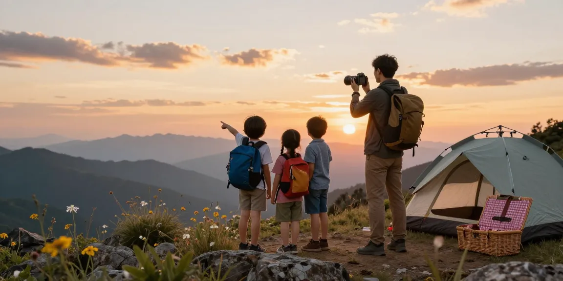 A family enjoying the sunset view while using the mantra88 login to plan their next adventure.