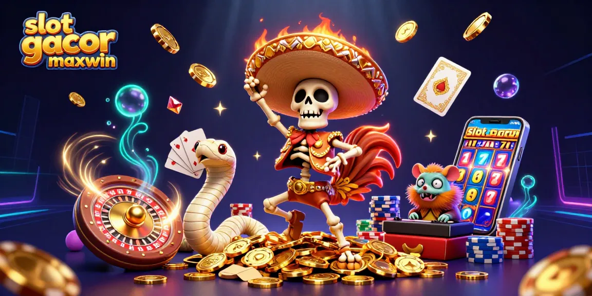 Experience big wins with slot gacor maxwin in this vibrant 3D casino illustration packed with excitement.