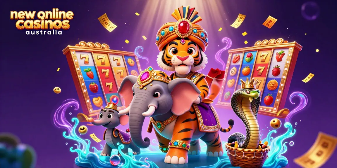 Engage in thrilling gameplay at new online casinos Australia with vibrant slots and a mesmerizing casino scene.