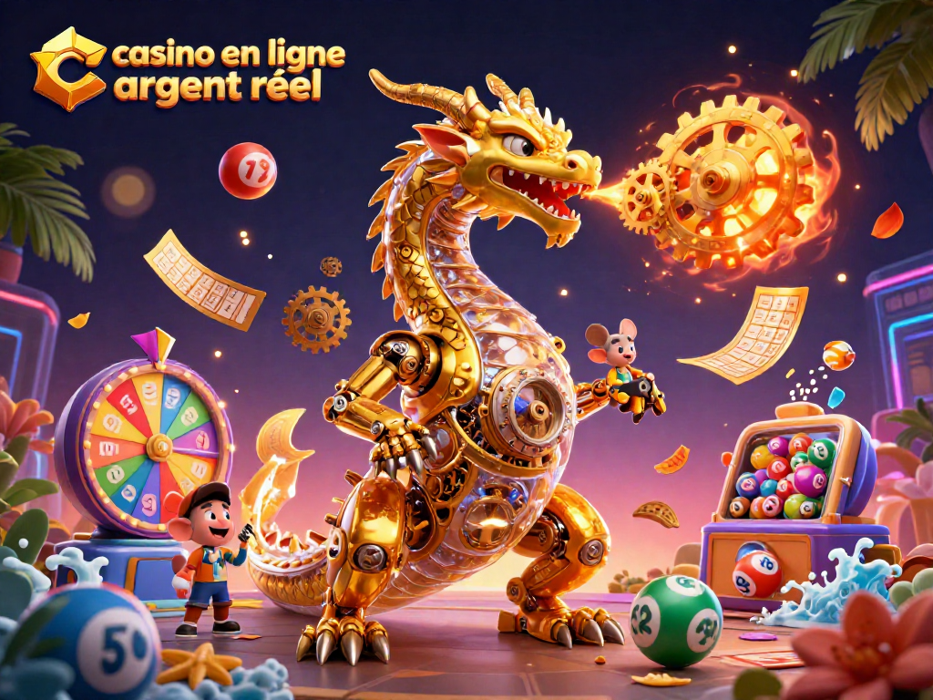 Découvrez le casino en ligne argent réel avec un dragon d'or mécanique et des jeux de loterie dynamiques.