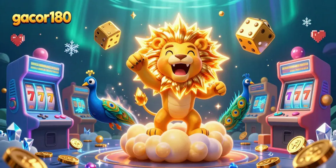Menggulung gulungan slot gacor180 dengan tampilan kasino yang cerah dan fantastis.