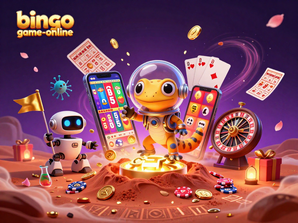 Experience the thrill of bingo-game-online with a vibrant Martian casino scene packed with action and rewards.