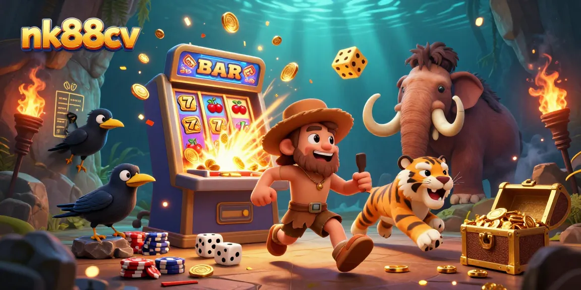 Engage in thrilling gameplay at nk88cv, experiencing the excitement of ancient casino adventures with detailed characters.