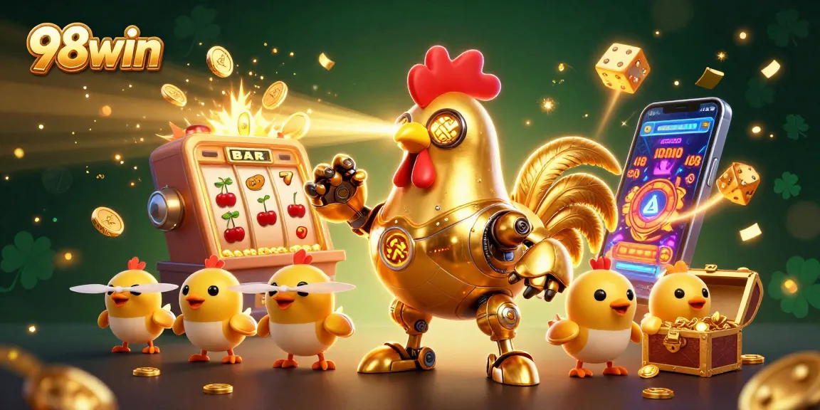 Experience thrilling wins at 98win with a dazzling 3D casino scene filled with jackpots and adventure.