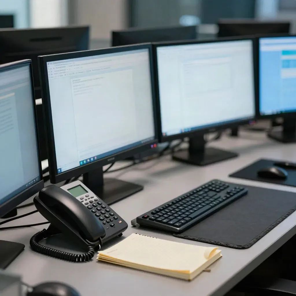 Trading desk monitors glow beside a vibrating phone at market open