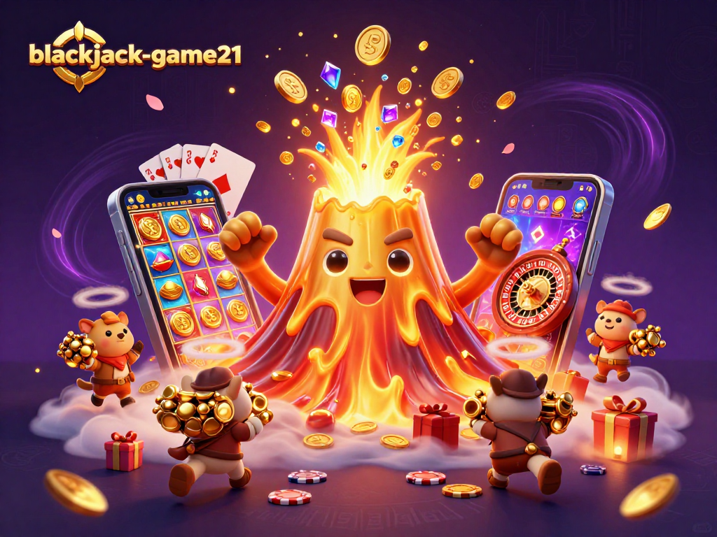 Engage in thrilling gameplay at blackjack-game21 surrounded by a dazzling eruption of gold and treasure.
