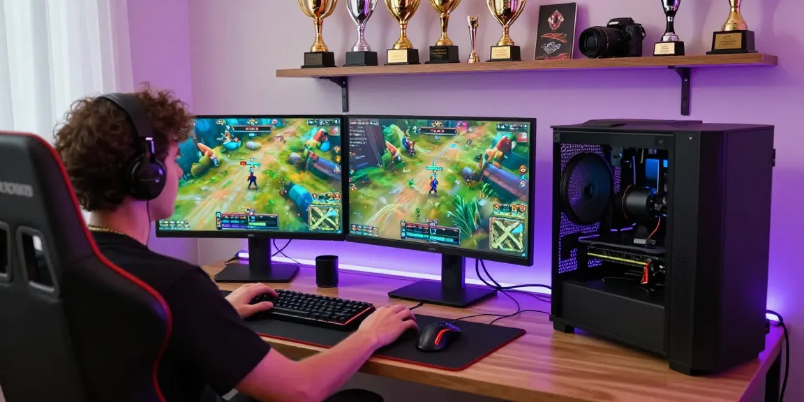 Experience mantra88 login in a vibrant gaming setup with dual monitors and LED lights.