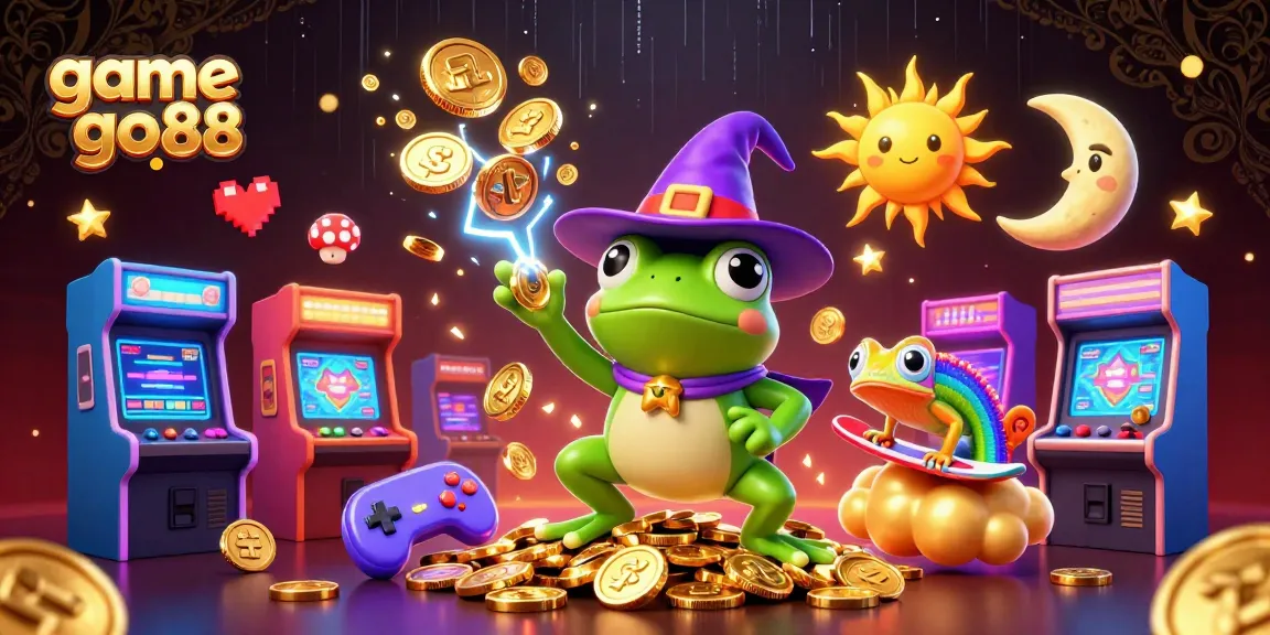 Engage with the game go88 excitement in an animated 3D scene filled with vibrant casino elements.