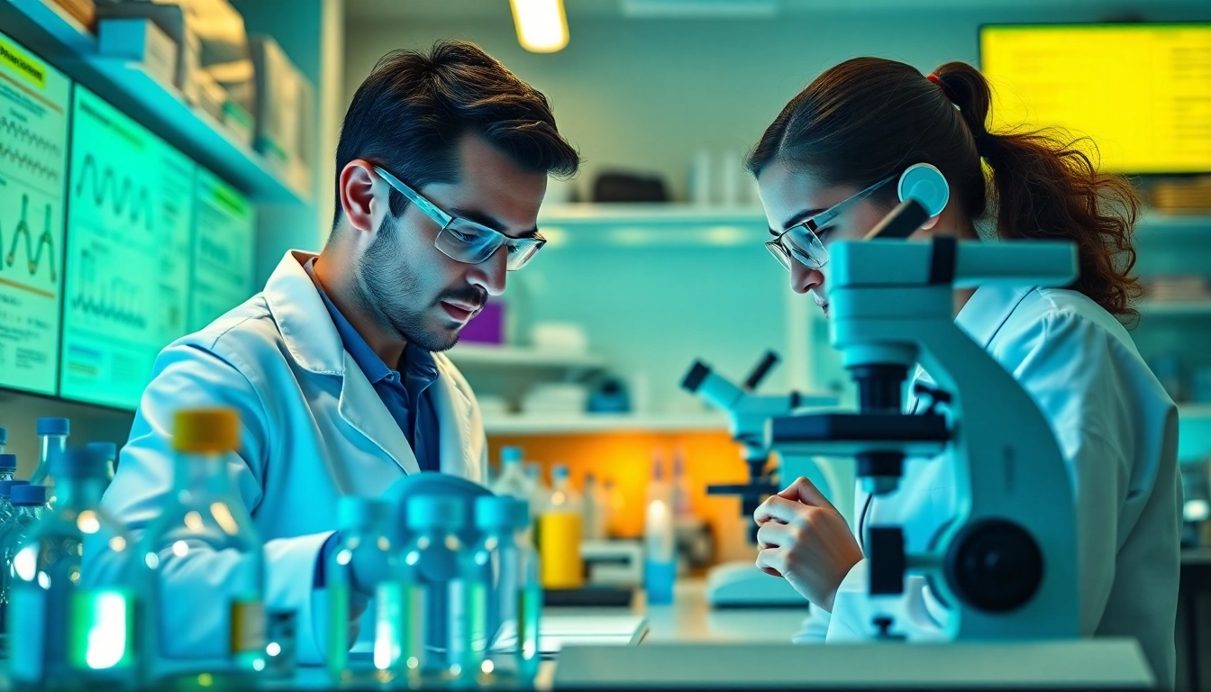 Researching glp-3 peptide in a high-tech laboratory environment.