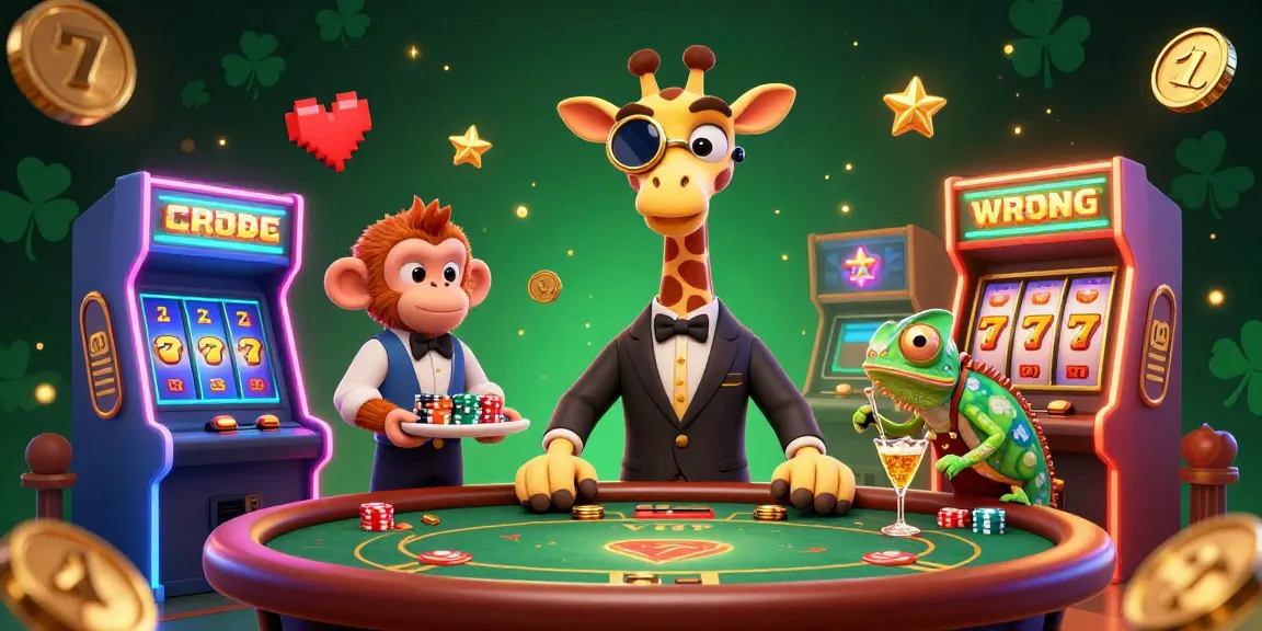 Spin to win at สล็อต with a giraffe high roller, enhanced by vibrant gaming elements and a whimsical scene.