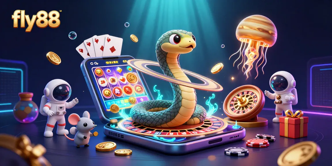 Fly88 ignites the excitement with cosmic elements demonstrating gambling thrills and slot wins.
