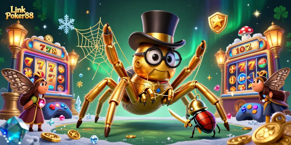 Experience the excitement of Link Poker88 with captivating casino elements and vibrant characters.