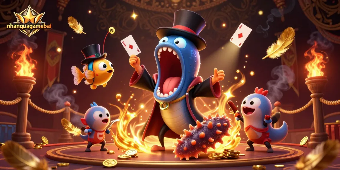 Engage in thrilling Callbreak battles at nhanquagamebai with stunning card tricks by animated sea creatures.