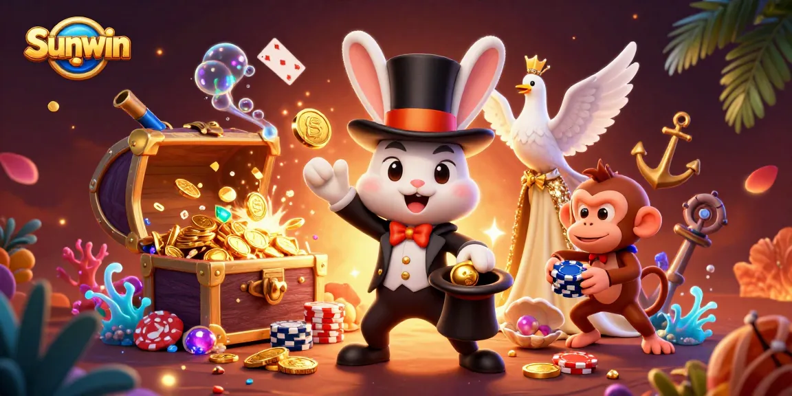 Experience the magic of winning with Sunwin's gaming excitement in a vibrant casino scene!