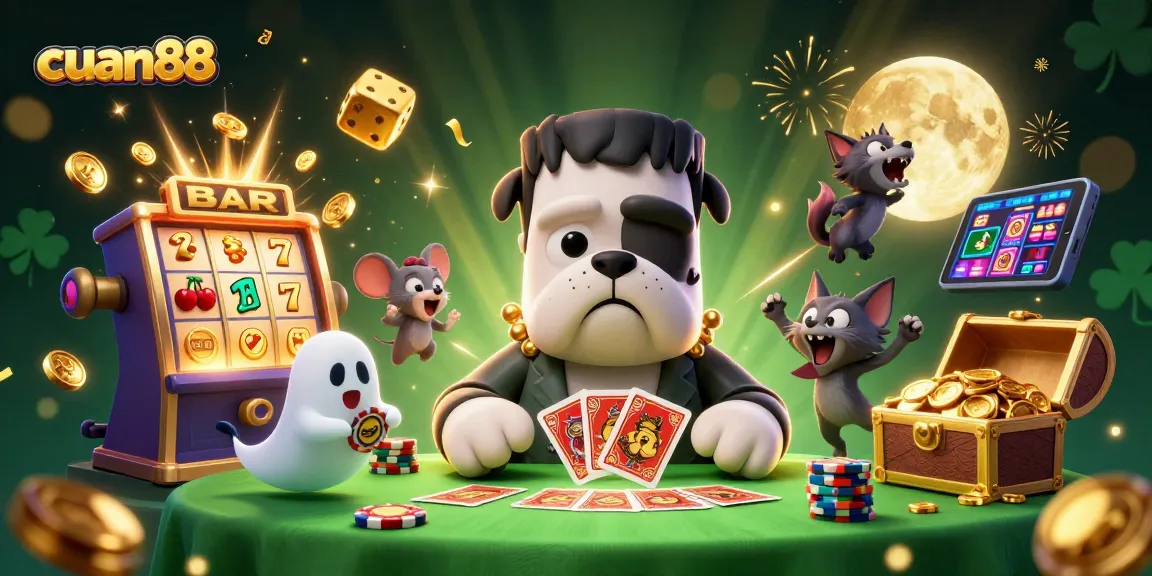 Experience thrilling gaming with cuan88 in a vibrant casino scene featuring unique characters.