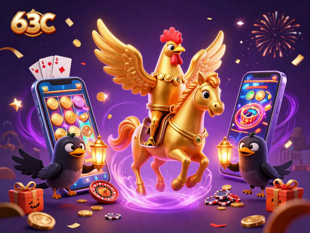 Jogue no 63C em um cassino vibrante com jogos de slot emocionante e personagens únicos.
