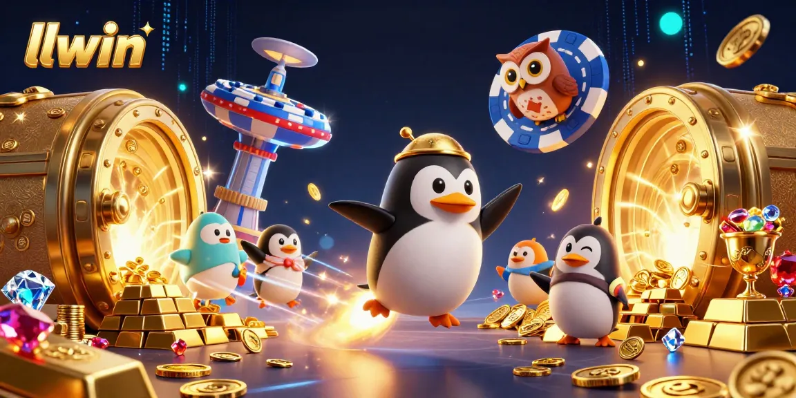 Experience thrilling gaming adventures at llwin with a golden penguin and casino space station!