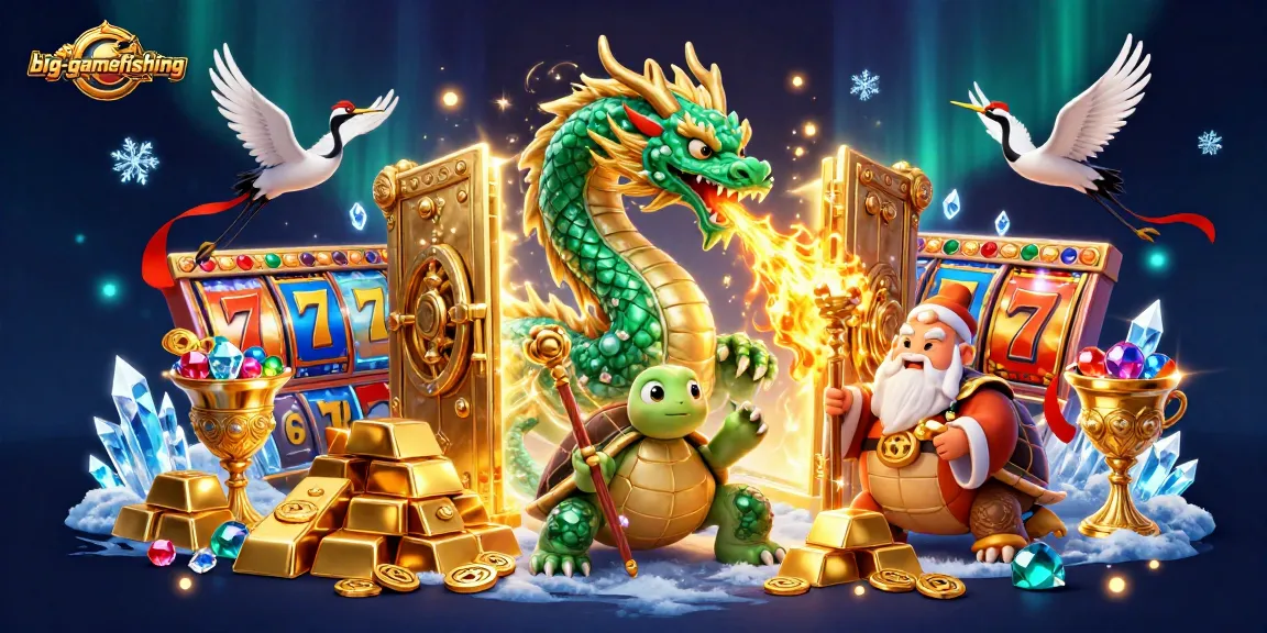 Engage in big-gamefishing action with vibrant slots, treasures, and dynamic characters.