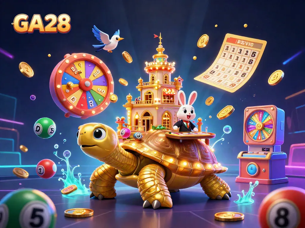 Experience thrilling games at GA28, where golden tortoises and dazzling prizes await players.