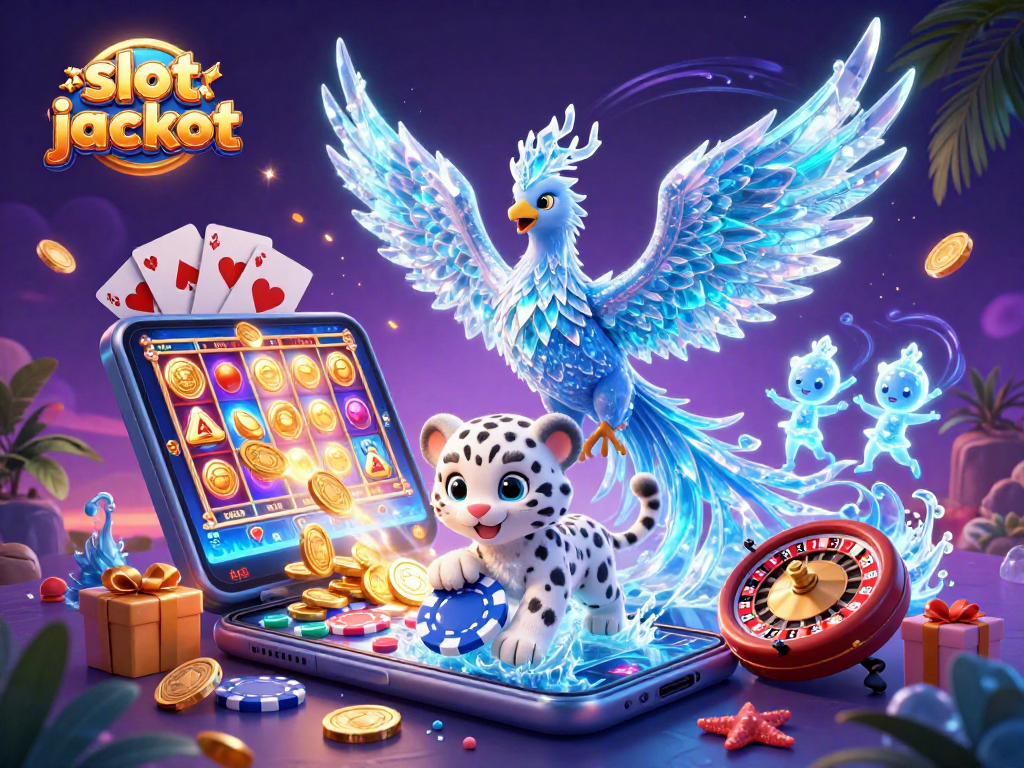 Experience thrilling slot jackpot rewards with vibrant 3D casino characters and elements.
