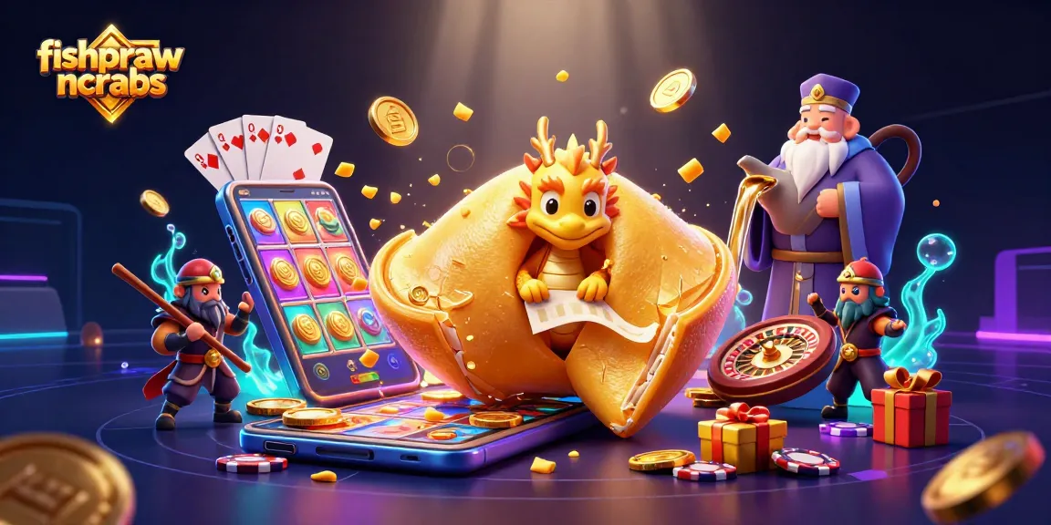 Win big with fishprawncrabs in this vibrant digital casino scene filled with luck and fortune.