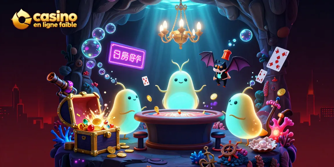 Admirez l'ambiance lumineuse d'un casino en ligne fiable avec des vers luisants et des éléments de jeu captivants.